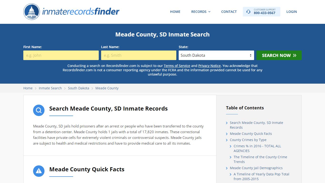 Meade County, SD Inmate Lookup & Jail Records Online